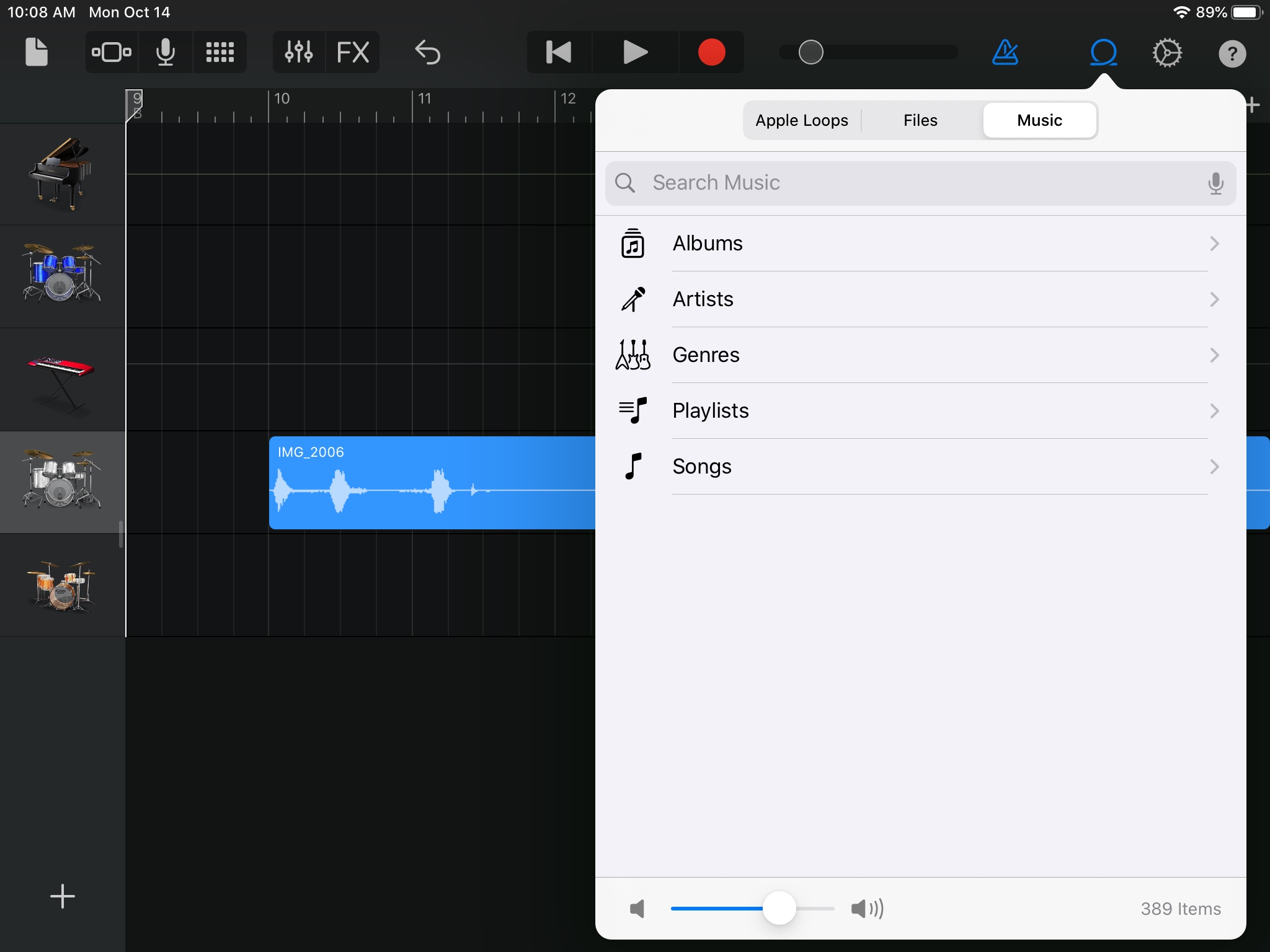 How to import samples into garageband ipad to computer